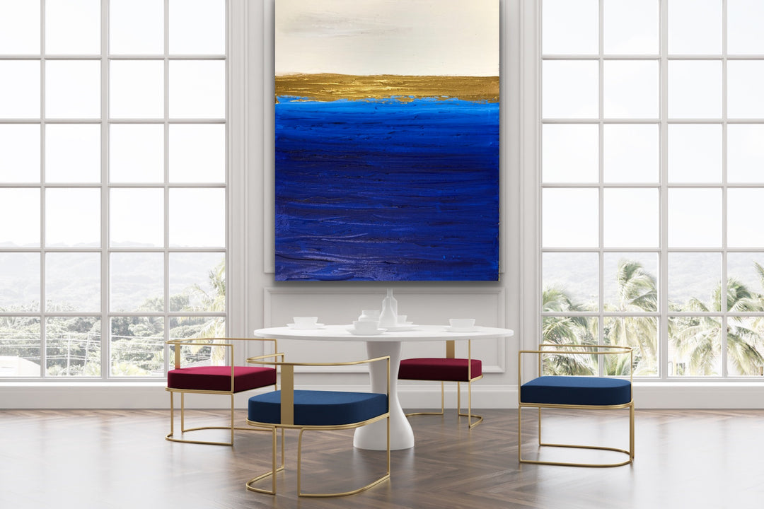 Rich Blue - Custom Art - Large wall art minimalist art 