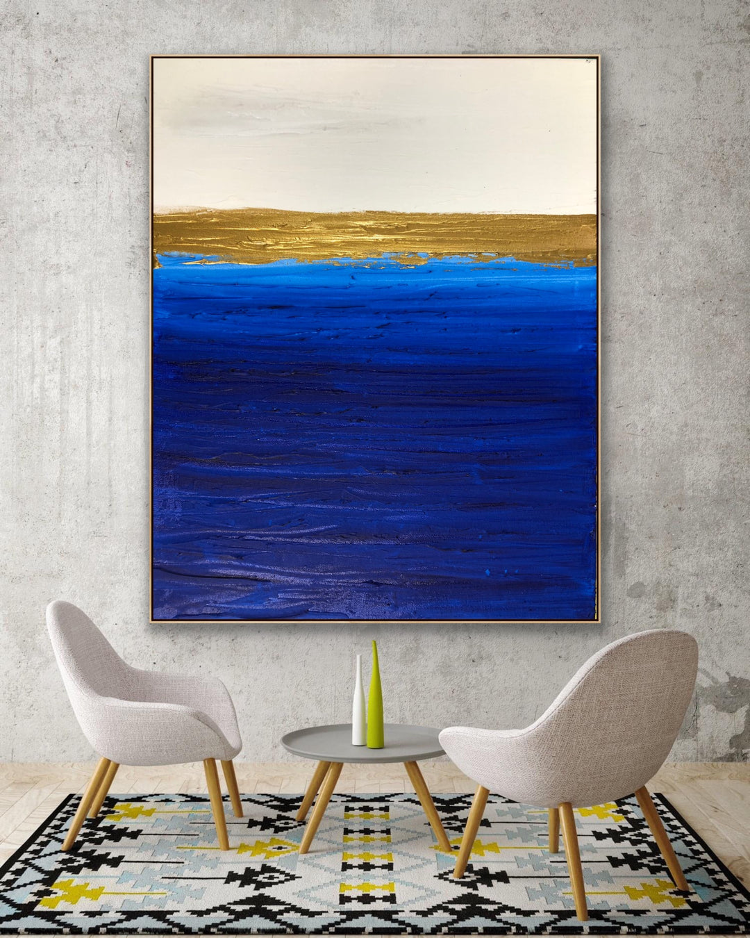 Rich Blue - Custom Art - Large wall art minimalist art 