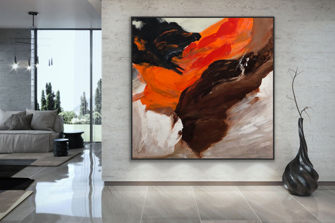 Sunset in the beach  - Original Contemporary Modern Abstract Paintings by Preethi Arts