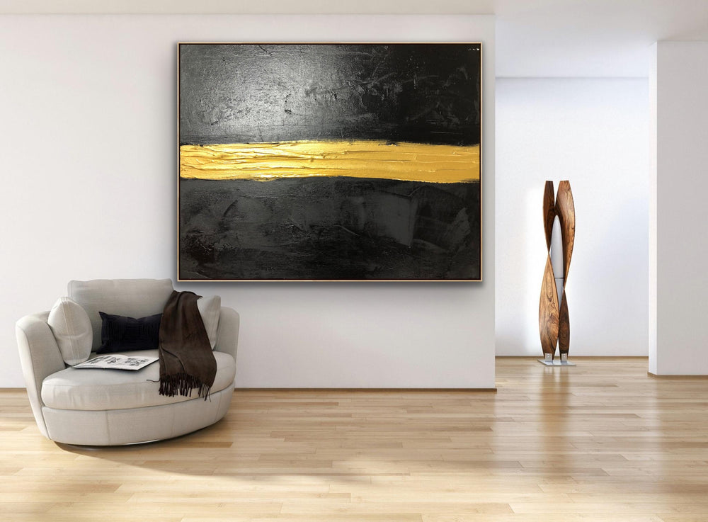 Gold Line - Custom Art - Large wall art minimalist art 