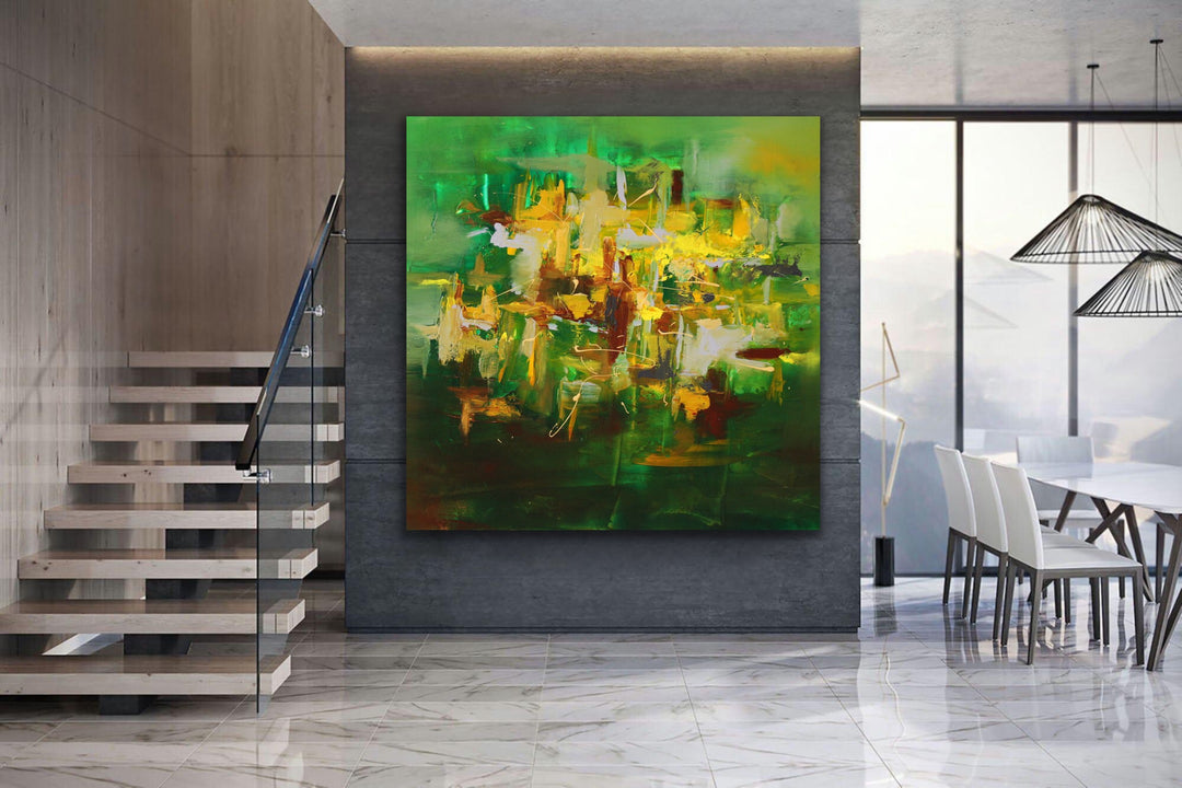 Emerald - Custom Art - Original Contemporary Modern Abstract Paintings by Preethi Arts