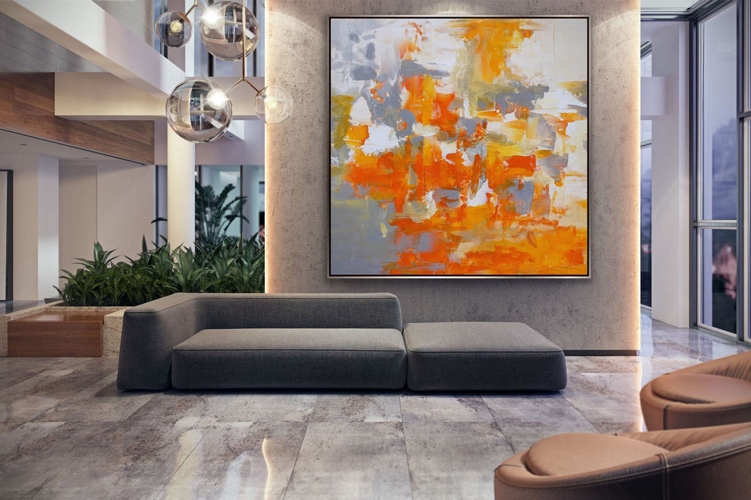Fire Mountain - Custom Art - Original Contemporary Modern Abstract Paintings by Preethi Arts