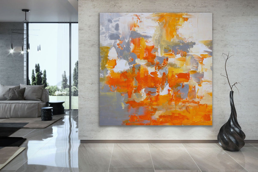 Fire Mountain  - Original Contemporary Modern Abstract Paintings by Preethi Arts