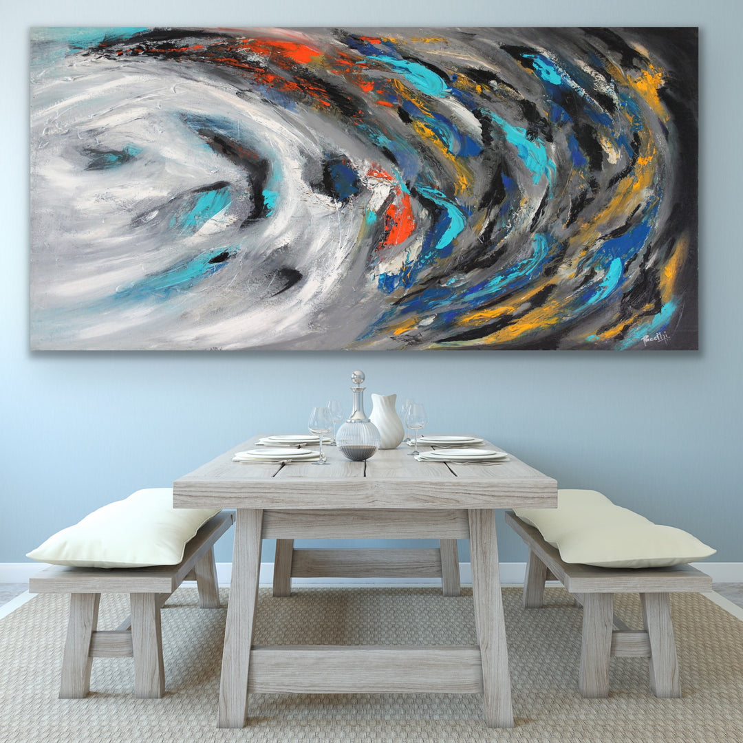 Surfing  - Original Contemporary Modern Abstract Paintings by Preethi Arts