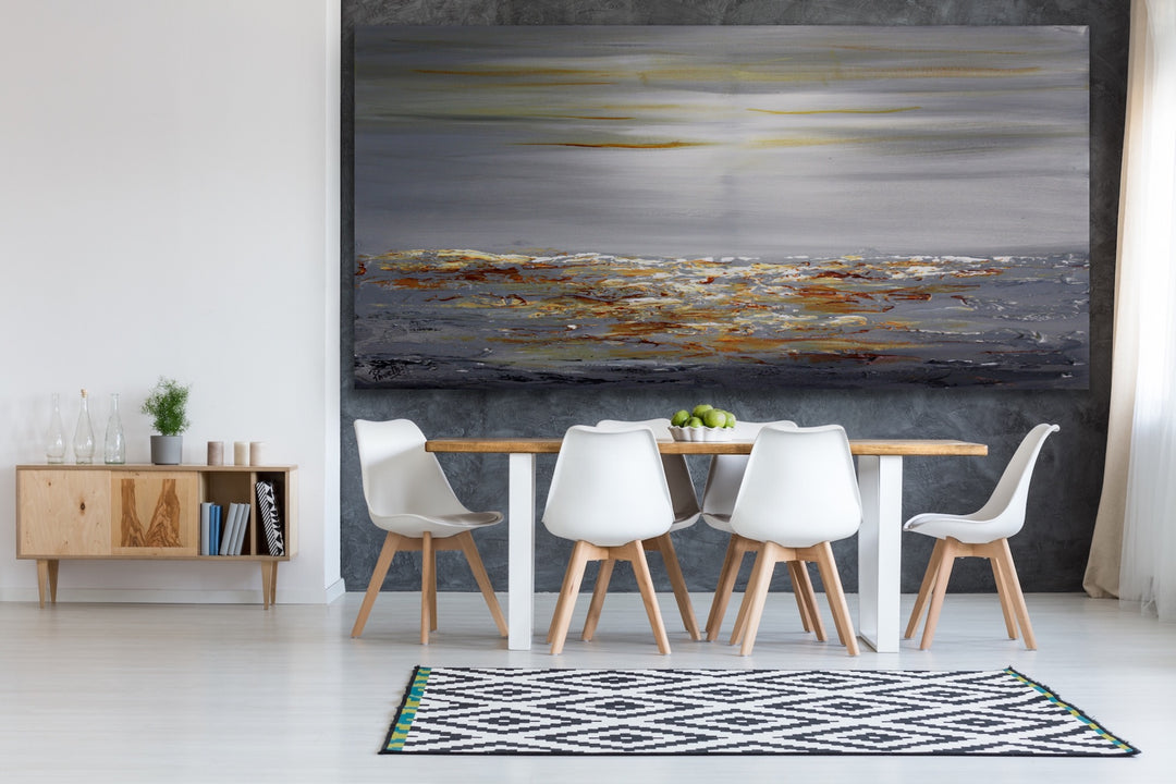 Crystal lake  - Original Contemporary Modern Abstract Paintings by Preethi Arts