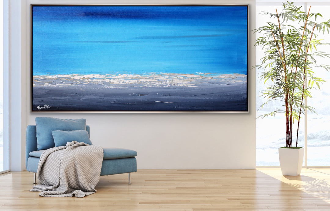 Ocean Blue  - Original Contemporary Modern Abstract Paintings by Preethi Arts