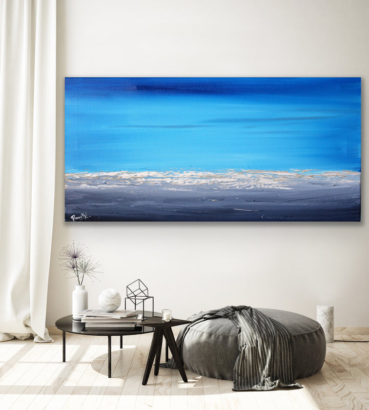 Ocean Blue - Custom Art - Original Contemporary Modern Abstract Paintings by Preethi Arts