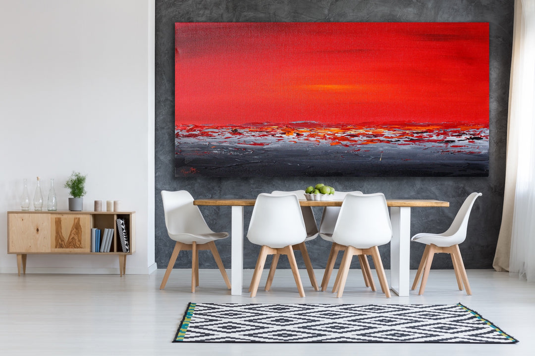 Sunset sea 7 - Custom Art - Original Contemporary Modern Abstract Paintings by Preethi Arts