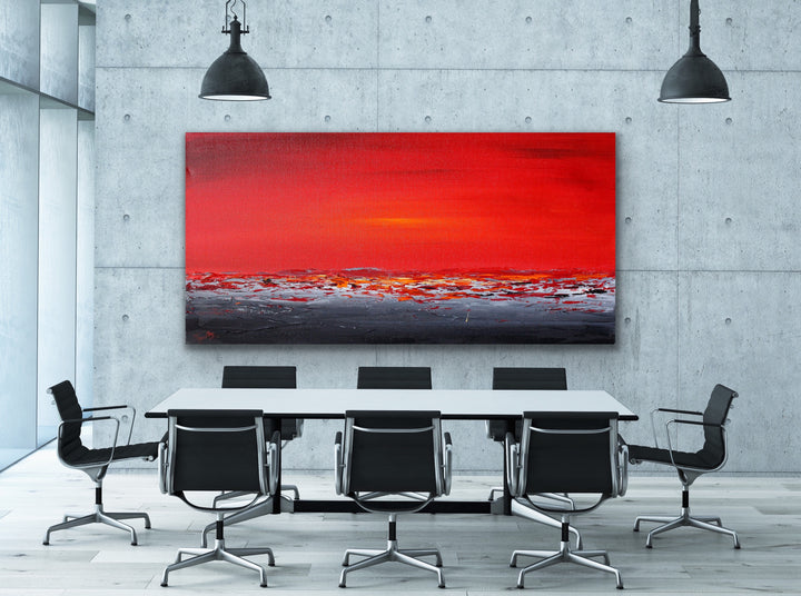 Sunset sea 7  - Original Contemporary Modern Abstract Paintings by Preethi Arts