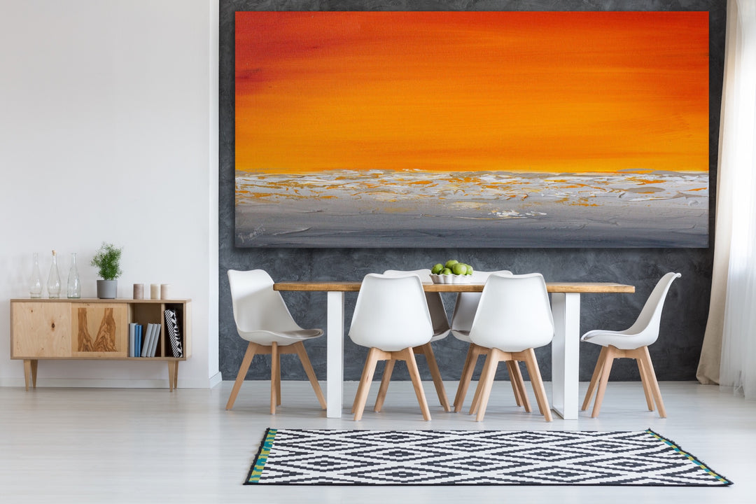 Sunset shore - Custom Art - Original Contemporary Modern Abstract Paintings by Preethi Arts