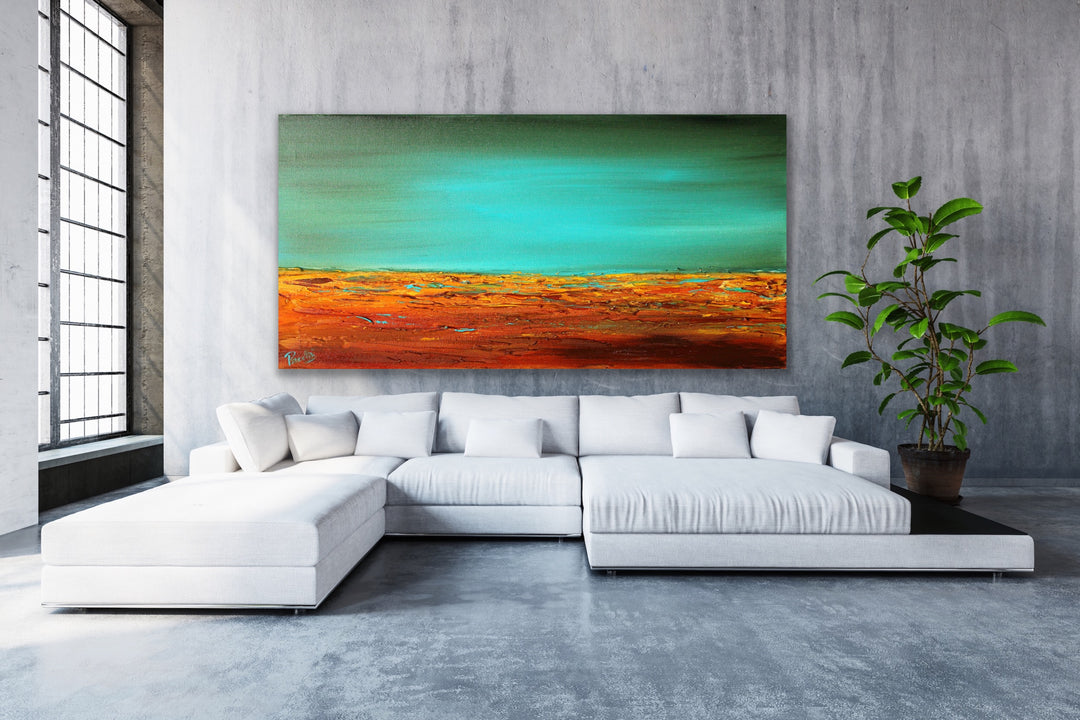 Bright waves - Custom Art - Original Contemporary Modern Abstract Paintings by Preethi Arts