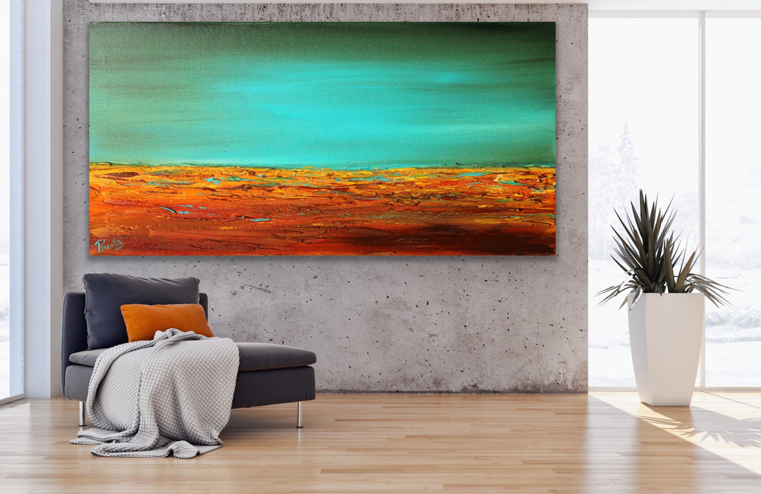 Bright waves  - Original Contemporary Modern Abstract Paintings by Preethi Arts