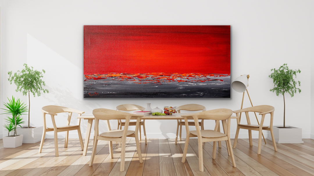 Sunset sea 5 - Custom Art - Original Contemporary Modern Abstract Paintings by Preethi Arts