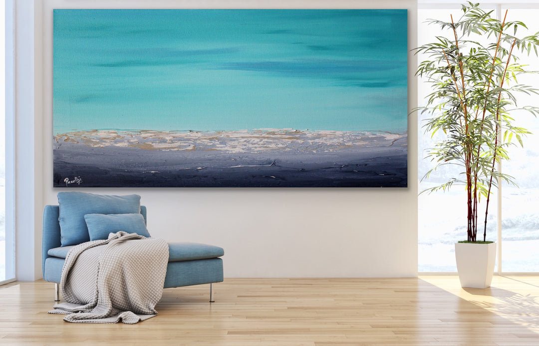 Calm waves 2 - Custom Art - Original Contemporary Modern Abstract Paintings by Preethi Arts