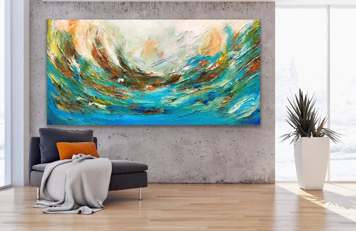 Waves - Custom Art - Original Contemporary Modern Abstract Paintings by Preethi Arts