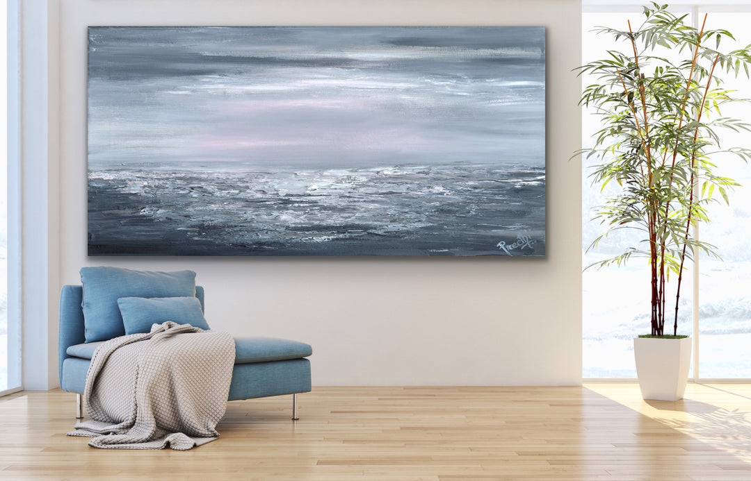 Stormy night  - Original Contemporary Modern Abstract Paintings by Preethi Arts