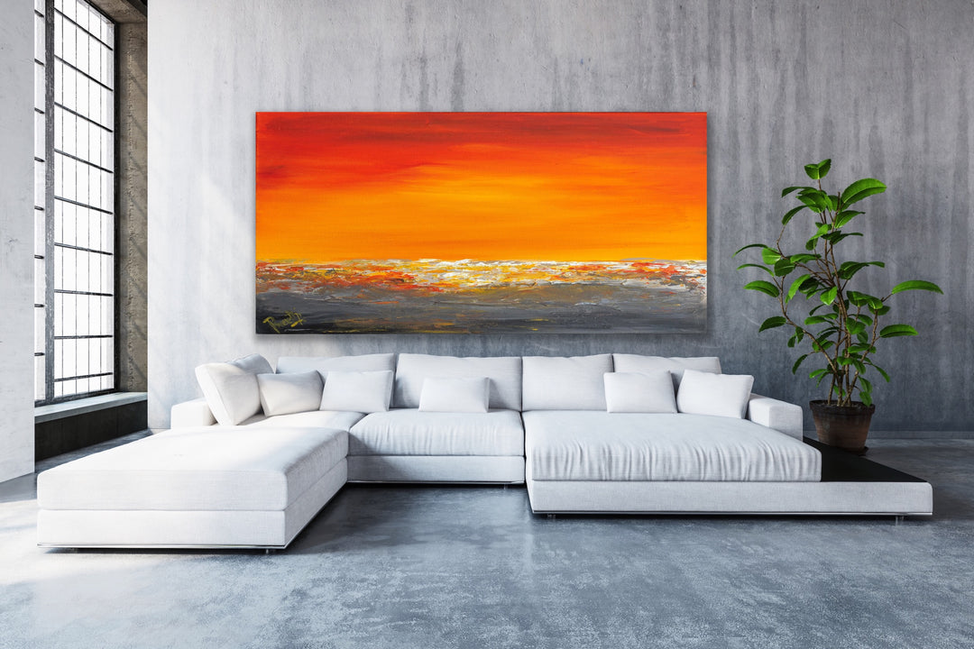 Sun light  - Original Contemporary Modern Abstract Paintings by Preethi Arts
