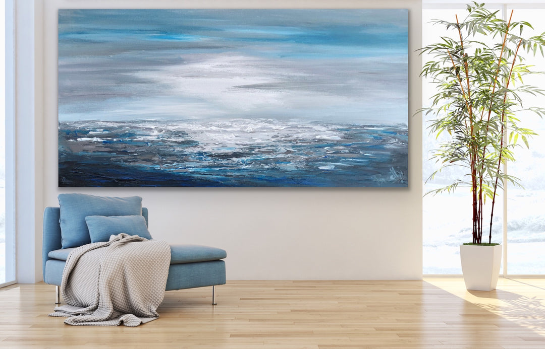Cloudy sky  - Original Contemporary Modern Abstract Paintings by Preethi Arts