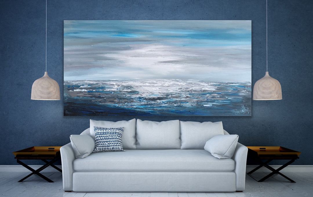 Cloudy sky - Custom Art - Original Contemporary Modern Abstract Paintings by Preethi Arts