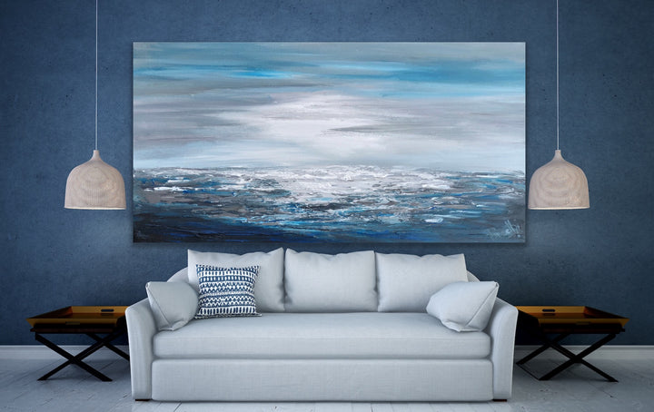 Cloudy sky - Custom Art - Original Contemporary Modern Abstract Paintings by Preethi Arts