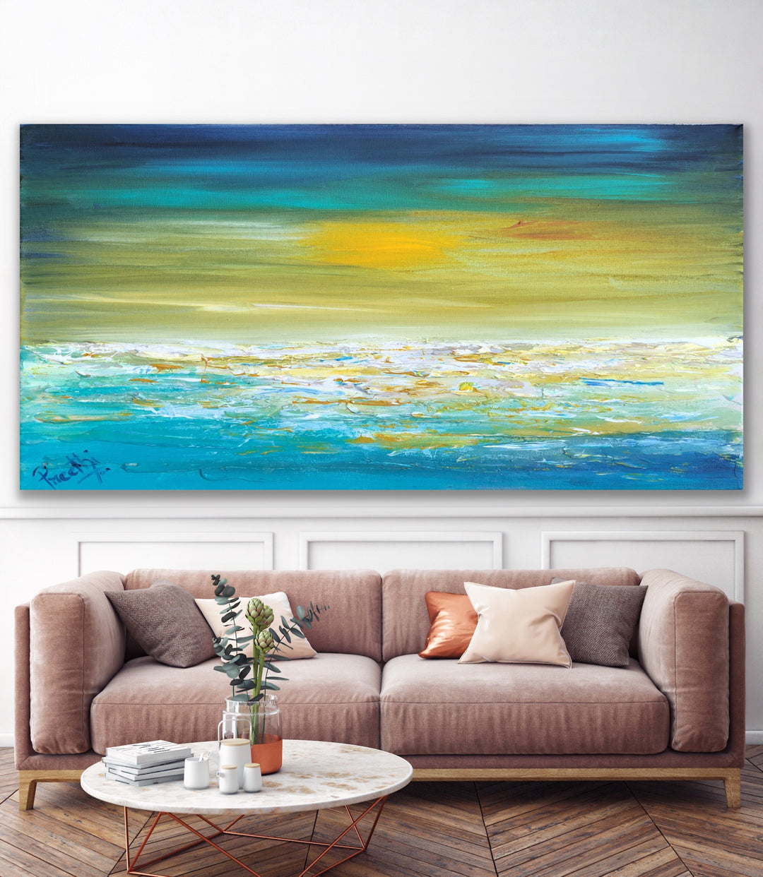 Beautiful day - Custom Art - Original Contemporary Modern Abstract Paintings by Preethi Arts