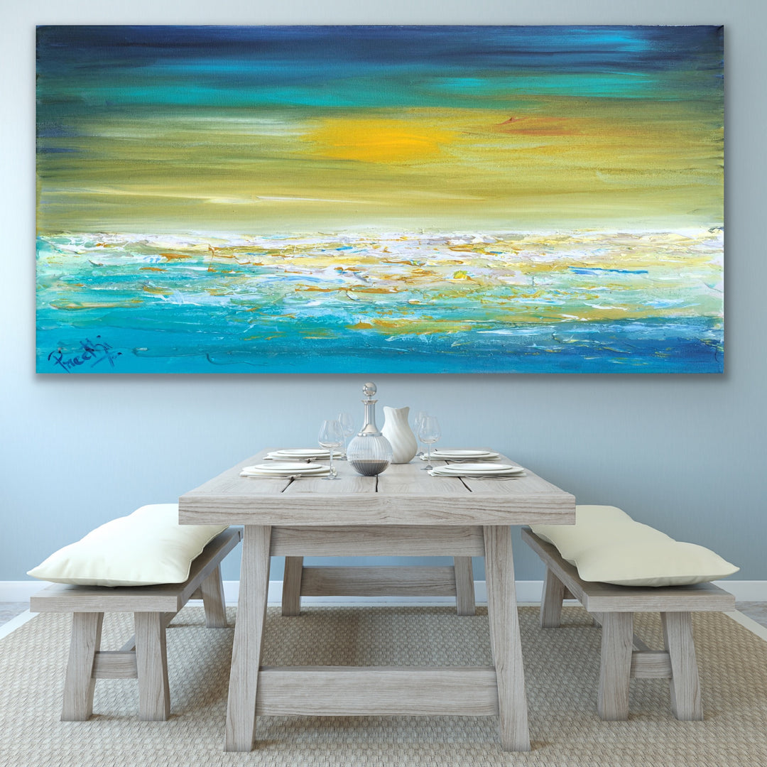 Beautiful day - Custom Art - Original Contemporary Modern Abstract Paintings by Preethi Arts