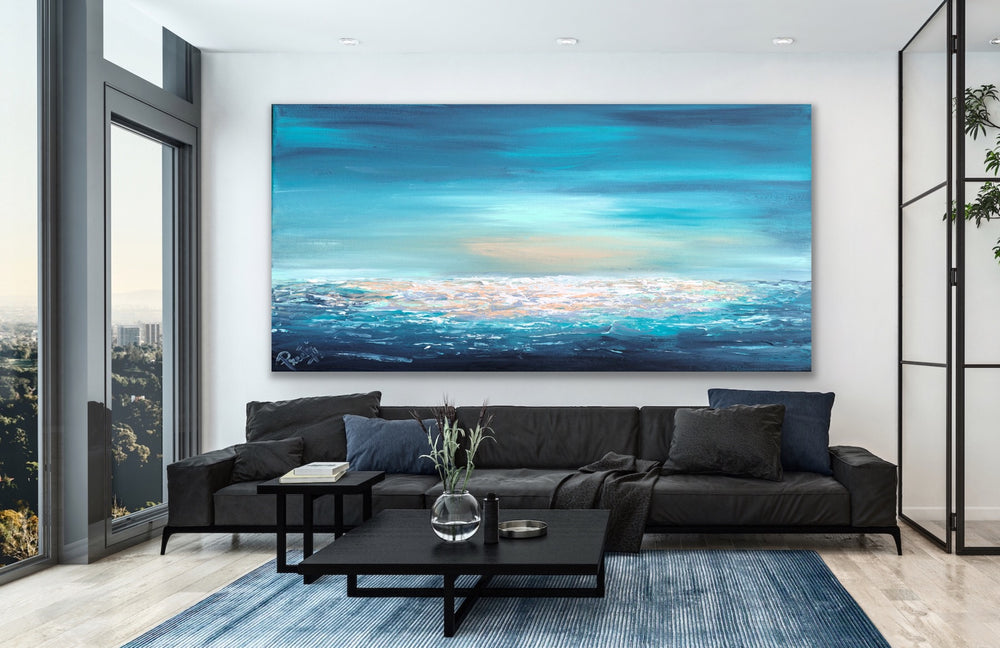 Coastal - Custom Art - Original Contemporary Modern Abstract Paintings by Preethi Arts