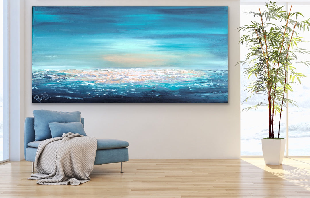 Coastal - Custom Art - Original Contemporary Modern Abstract Paintings by Preethi Arts