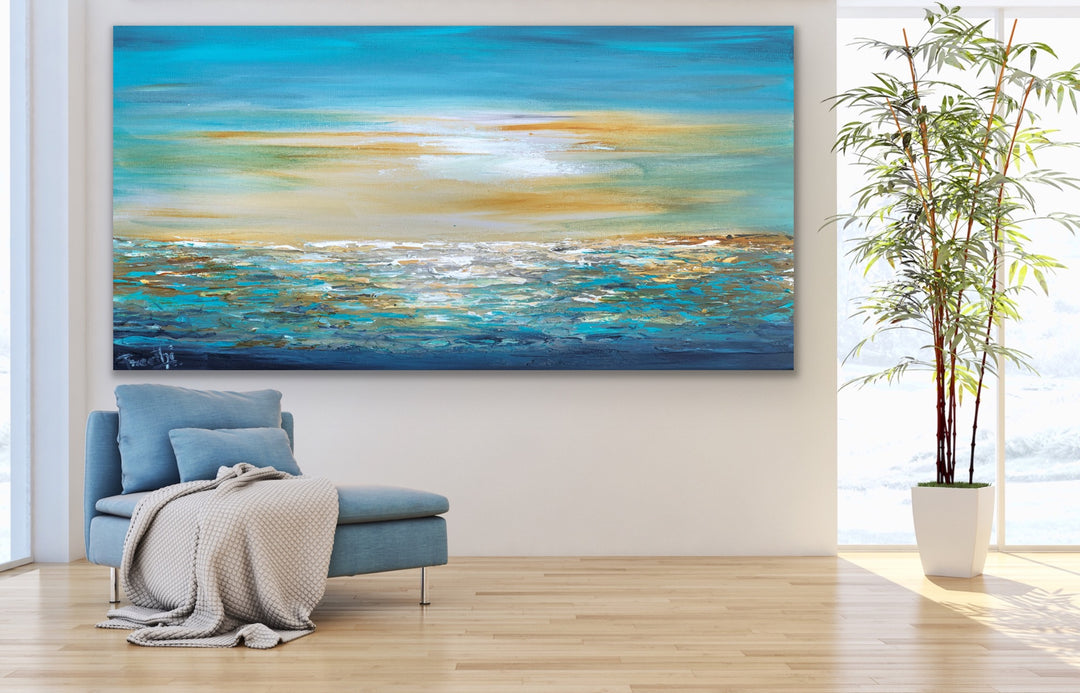 Sailing  - Original Contemporary Modern Abstract Paintings by Preethi Arts