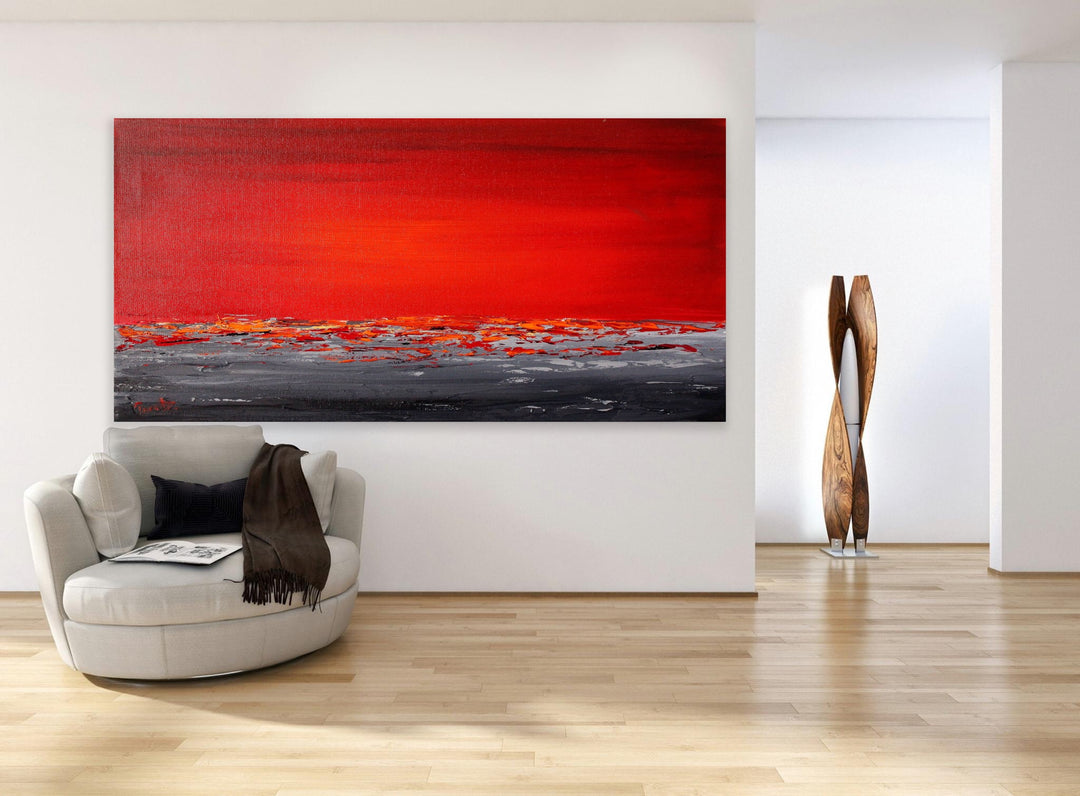 Sunset sea 5 - Custom Art - Original Contemporary Modern Abstract Paintings by Preethi Arts