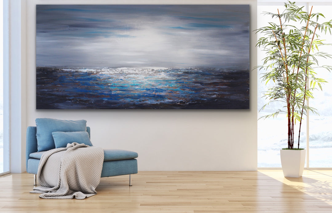 Seaside  - Original Contemporary Modern Abstract Paintings by Preethi Arts
