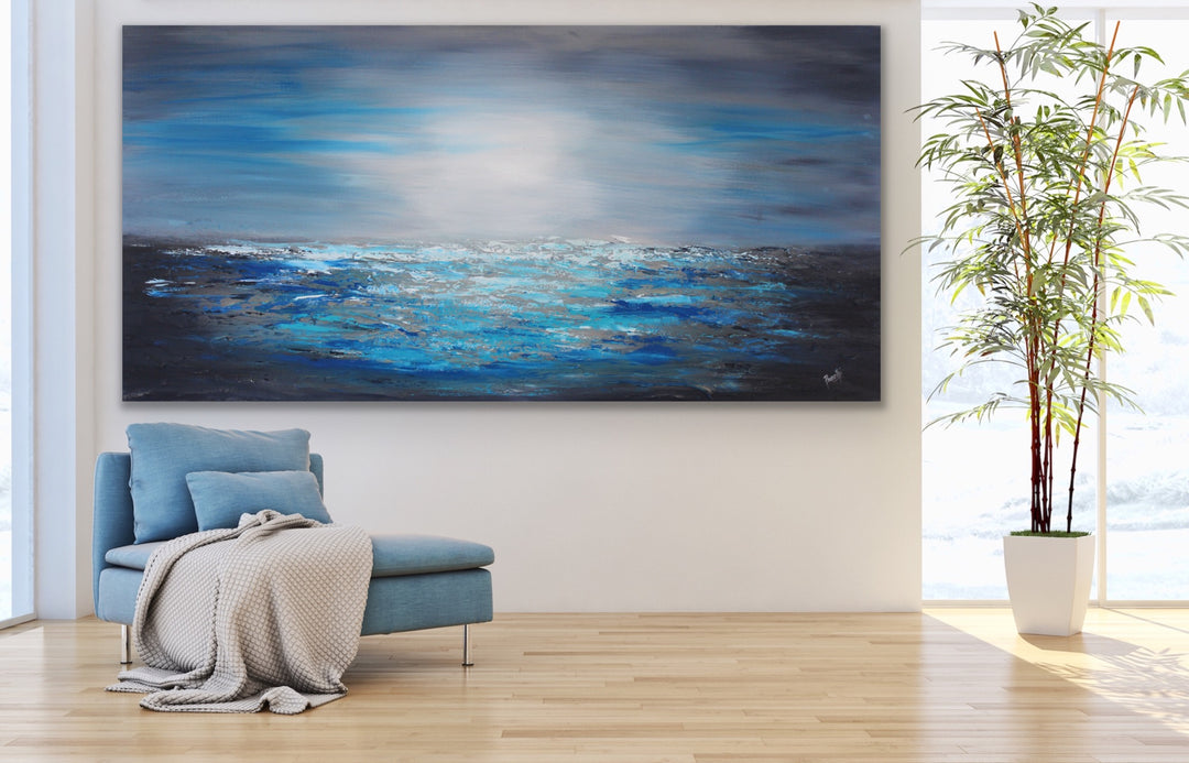 The beach  - Original Contemporary Modern Abstract Paintings by Preethi Arts