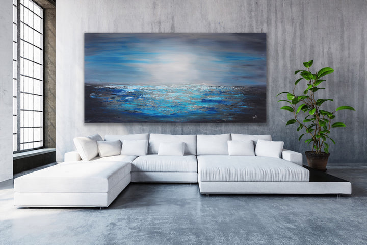 The beach - Custom Art - Original Contemporary Modern Abstract Paintings by Preethi Arts