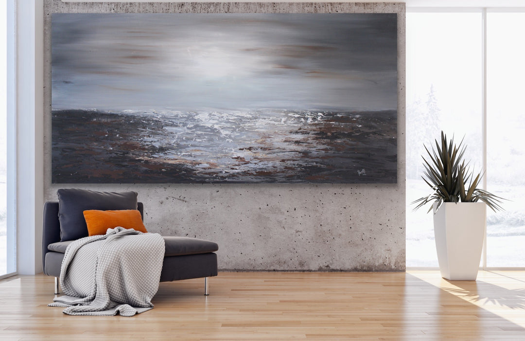 By the lake  - Original Contemporary Modern Abstract Paintings by Preethi Arts