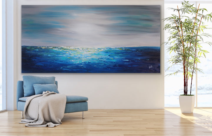 Beach - Custom Art - Original Contemporary Modern Abstract Paintings by Preethi Arts