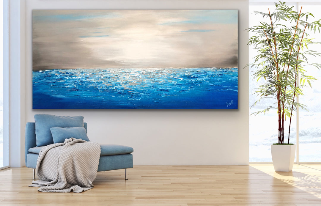 Coastal 4  - Original Contemporary Modern Abstract Paintings by Preethi Arts