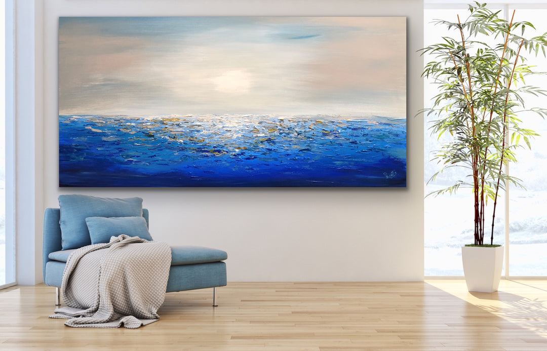 Coastal 3  - Original Contemporary Modern Abstract Paintings by Preethi Arts