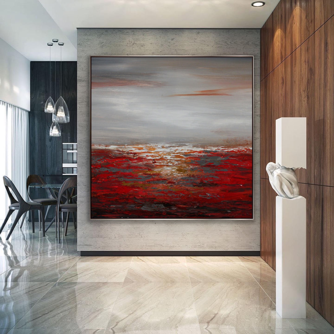 Red Sea - Custom Art - Original Contemporary Modern Abstract Paintings by Beach decor, seascape painting, Textured Art, Minimalist Art, Framed art Wall Art, Modern Wall Decor, Large painting, Local Art