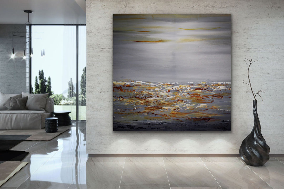 Crystal lake  - Original Contemporary Modern Abstract Paintings by Preethi Arts