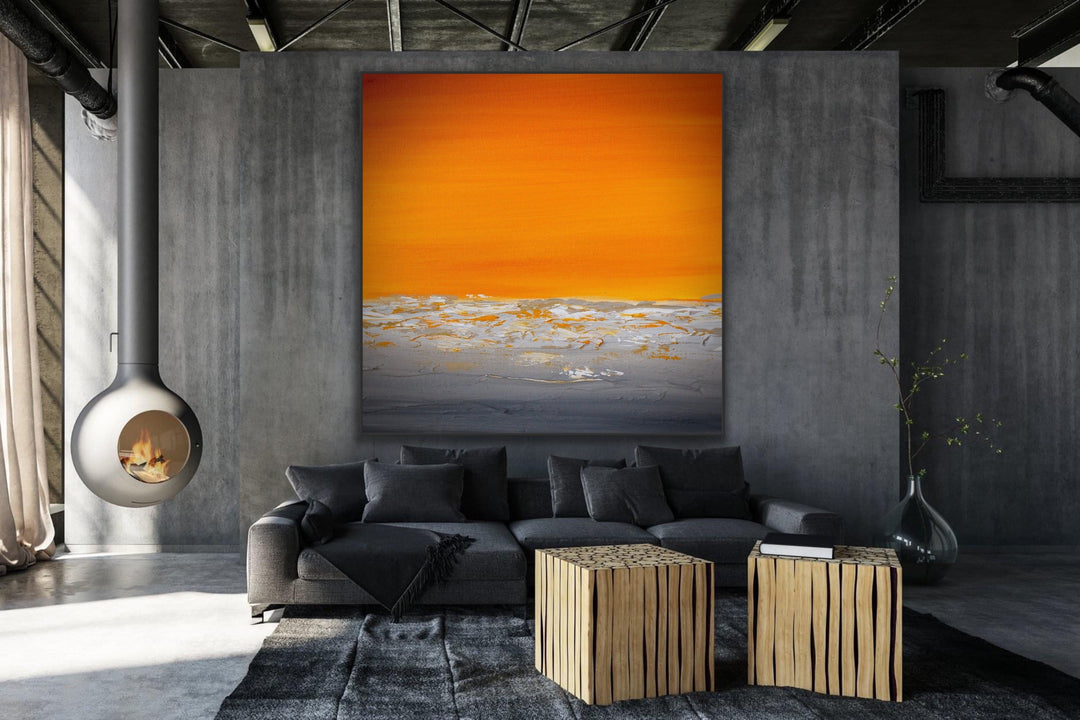 Sunset shore 5 - Custom Art - Original Contemporary Modern Abstract Paintings by Beach decor, seascape painting, Textured Art, Minimalist Art, Framed art Wall Art, Modern Wall Decor, Large painting, Local Art