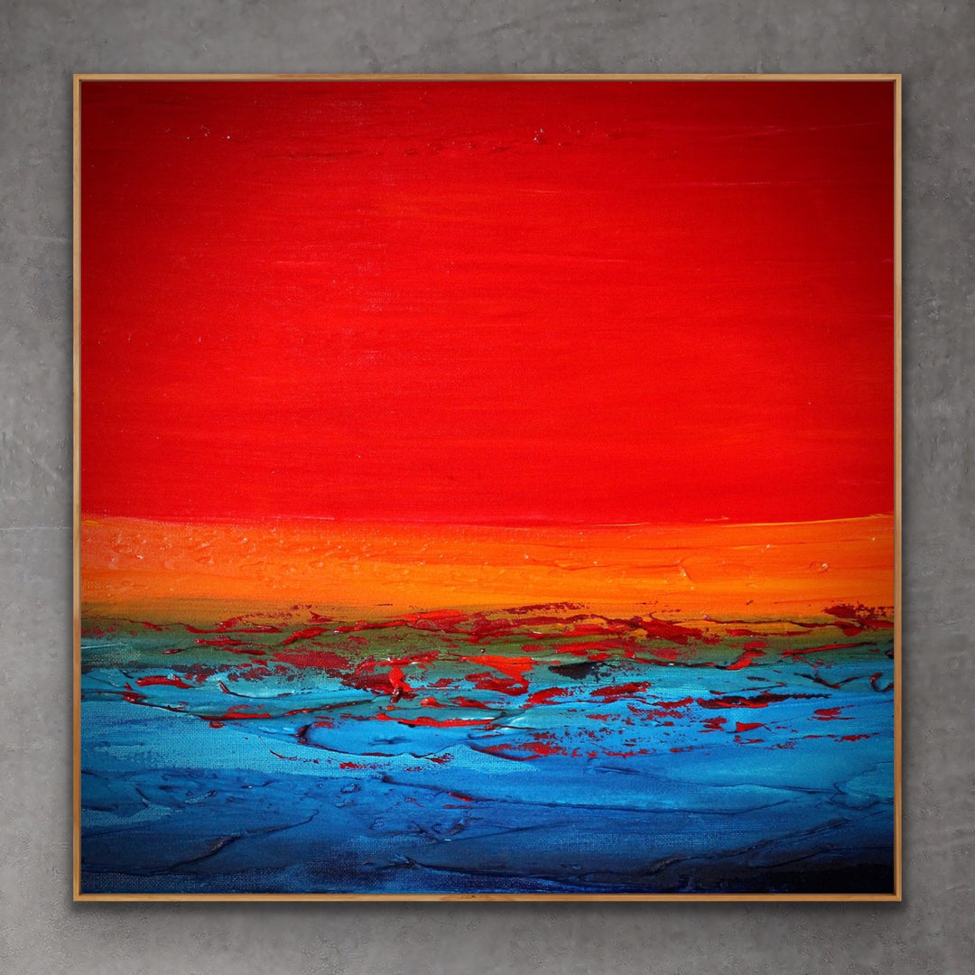 Sunset sea - Custom Art - Original Contemporary Modern Abstract Paintings by Preethi Arts