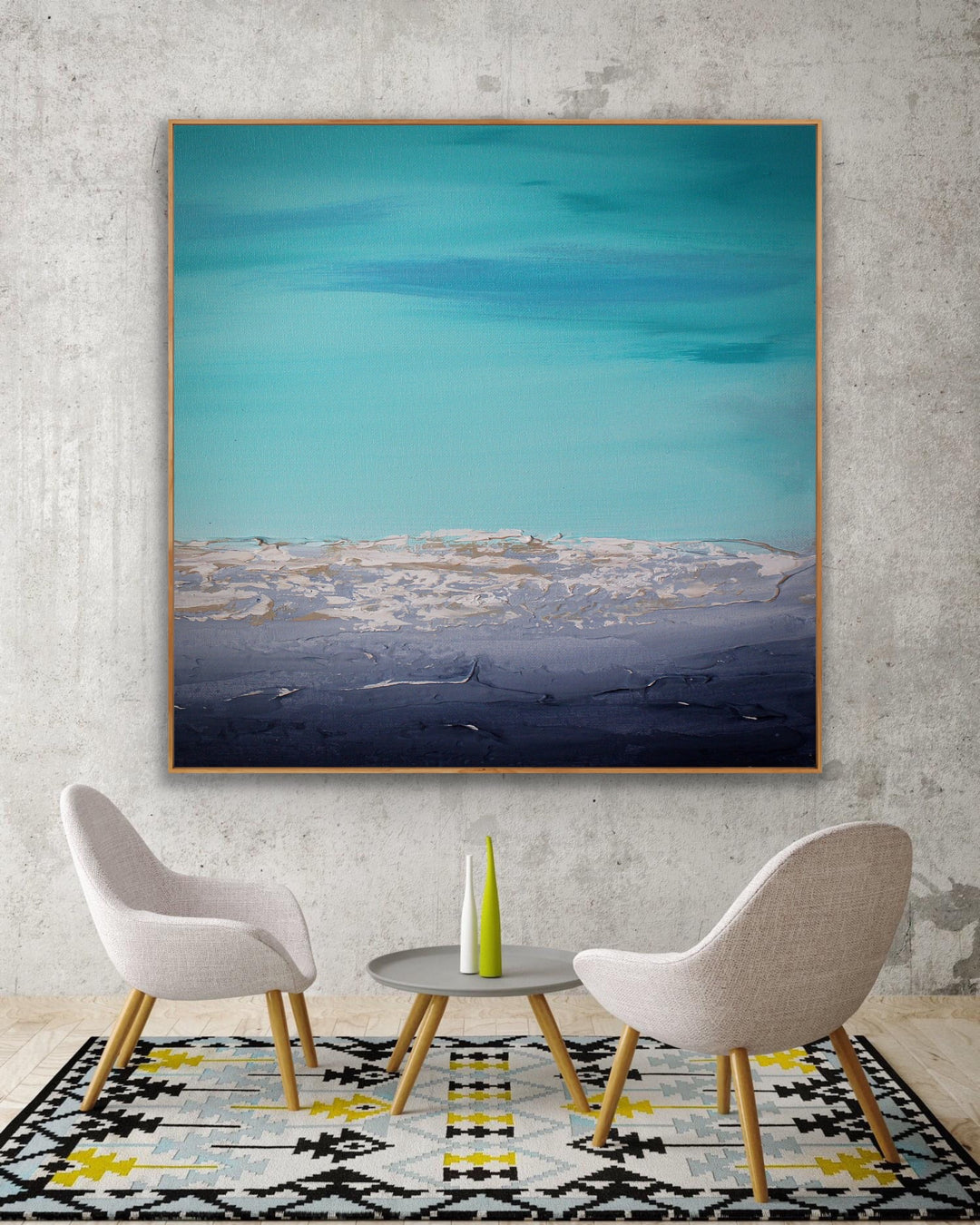 Calm waves 2 - Custom Art - Original Contemporary Modern Abstract Paintings by Preethi Arts