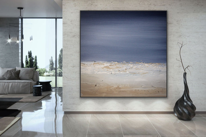 Spacemoon - Custom Art - Original Contemporary Modern Abstract Paintings by Beach decor, seascape painting, Textured Art, Minimalist Art, Framed art Wall Art, Modern Wall Decor, Large painting, Local Art