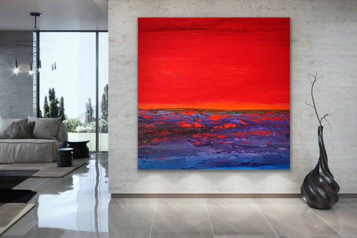 Sunset sea 2 - Custom Art - Original Contemporary Modern Abstract Paintings by Preethi Arts