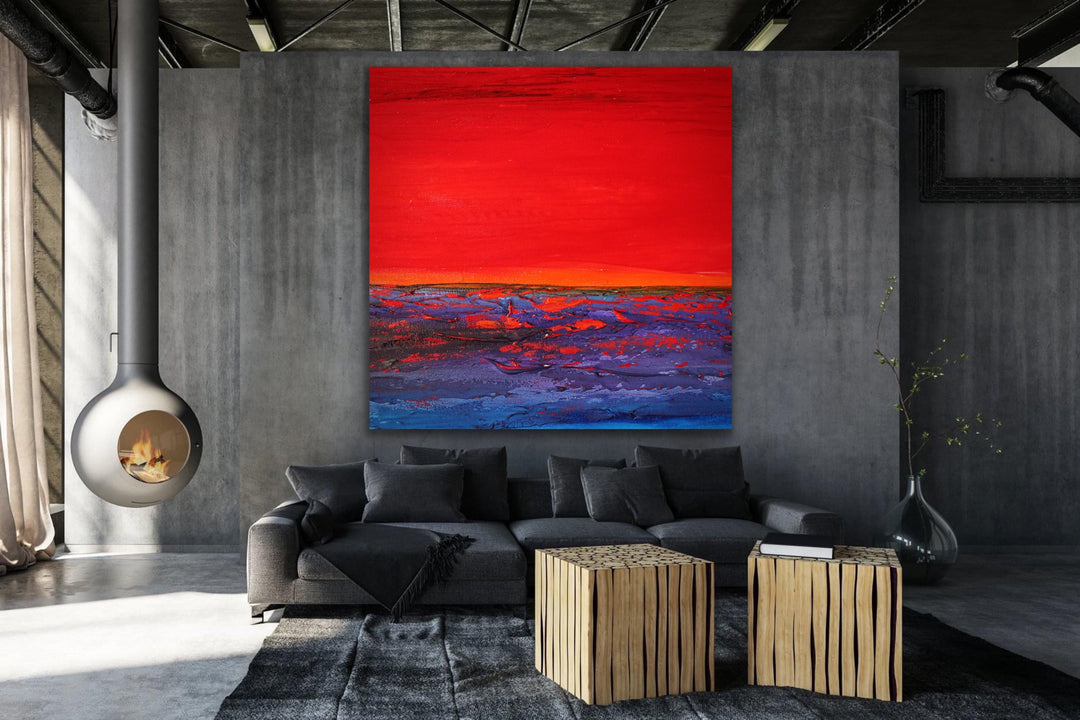 Sunset sea 2 - Custom Art - Original Contemporary Modern Abstract Paintings by Beach decor, seascape painting, Textured Art, Minimalist Art, Framed art Wall Art, Modern Wall Decor, Large painting, Local Art