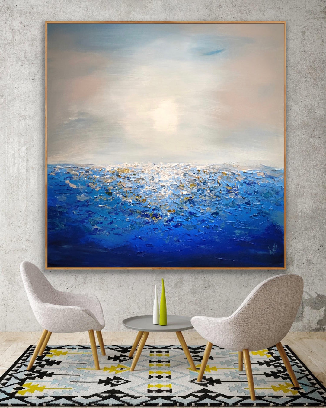 Coastal 3  - Original Contemporary Modern Abstract Paintings by Preethi Arts
