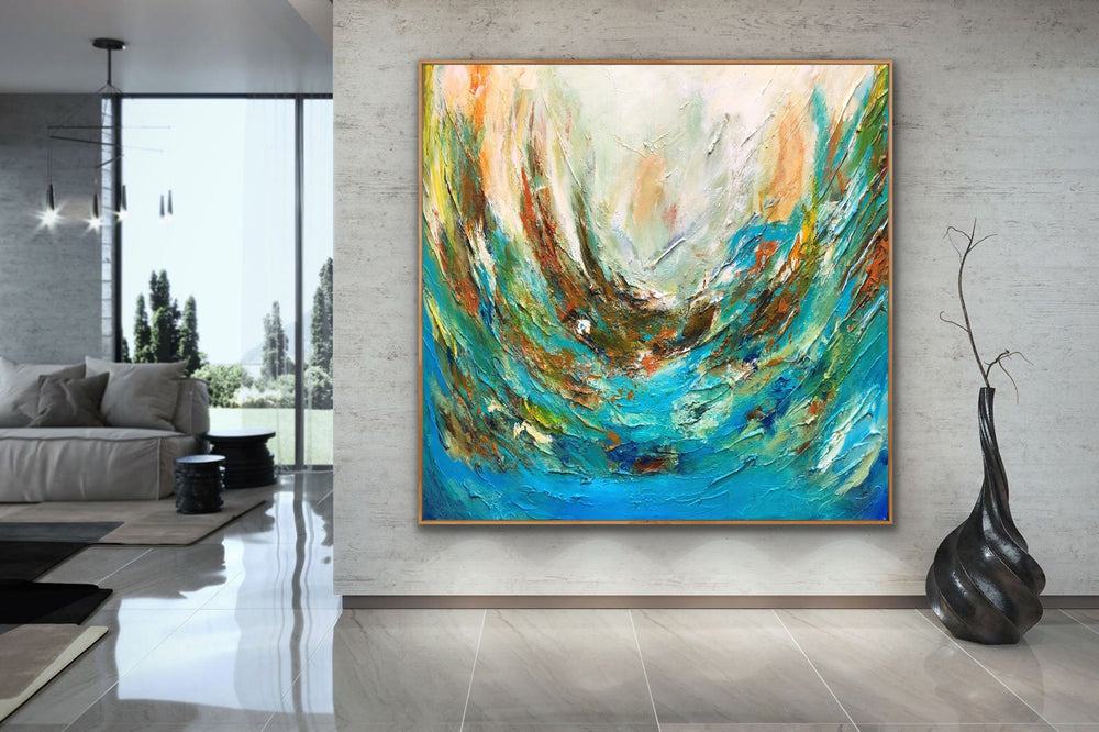Waves - Custom Art - Original Contemporary Modern Abstract Paintings by Preethi Arts