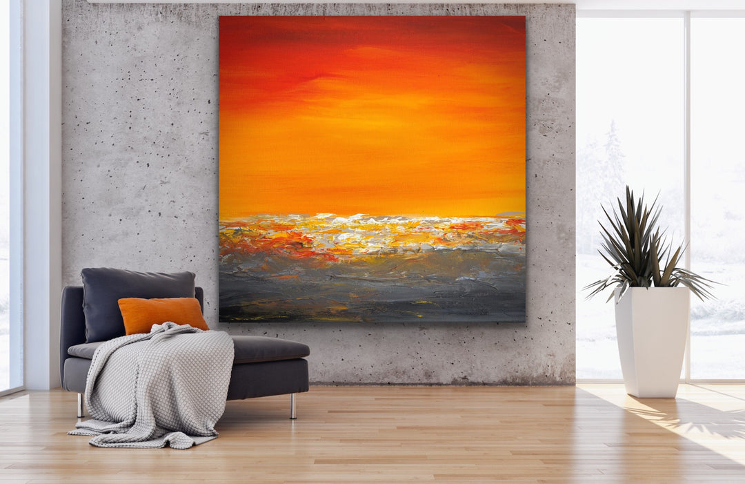 Sun light - Custom Art - Original Contemporary Modern Abstract Paintings by Beach decor, seascape painting, Textured Art, Minimalist Art, Framed art Wall Art, Modern Wall Decor, Large painting, Local Art