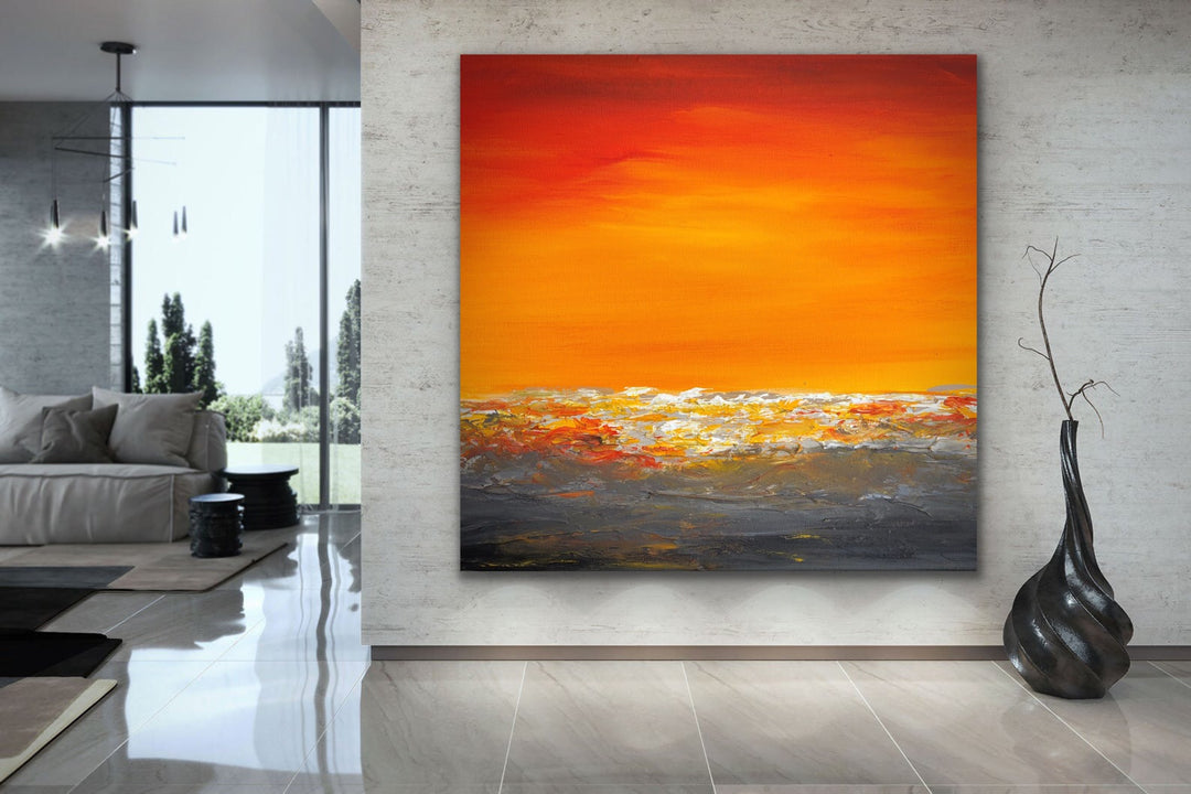 Sun light  - Original Contemporary Modern Abstract Paintings by Beach decor, seascape painting, Textured Art, Minimalist Art, Framed art Wall Art, Modern Wall Decor, Large painting, Local Art