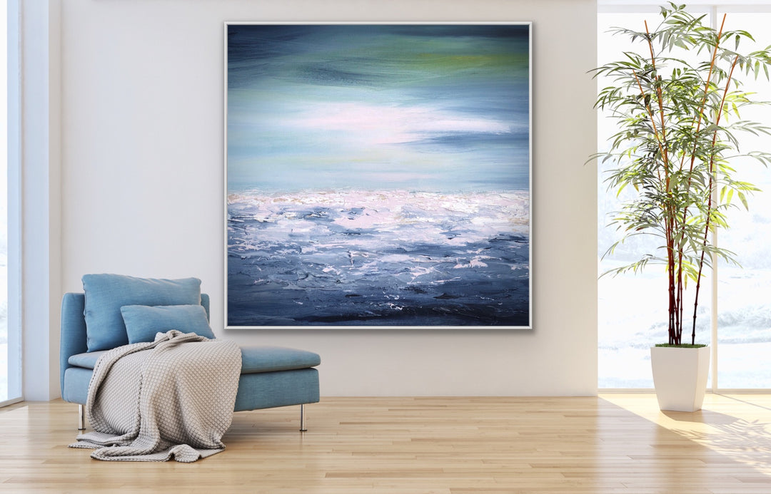 Yesterday  - Original Contemporary Modern Abstract Paintings by Coastal art, seascape painting, Abstract painting, Minimalist Art, Framed painting, Wall Art, Modern Wall Decor, Large painting, Local Artist
